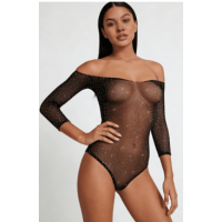 LOVE IN LEATHER BODYSTOCKING 008 BLACK RHINESTONE LOVE IN LEATHER BODYSTOCKING 008 BLACK RHINESTONE